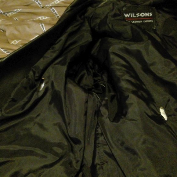 Wilsons Black Leather Biker Jacket - Picture 4 of 6